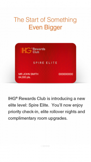 Notivication about the Spire Elite Level in the IHG App