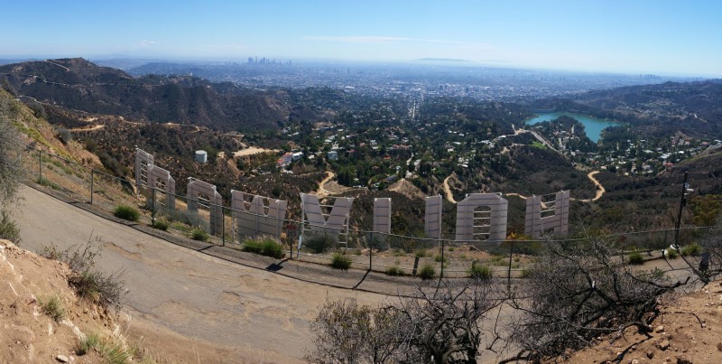 At the back of the Hollywood Sign