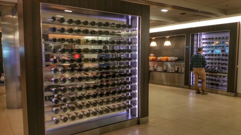 Wine Rack at the center of the lounge