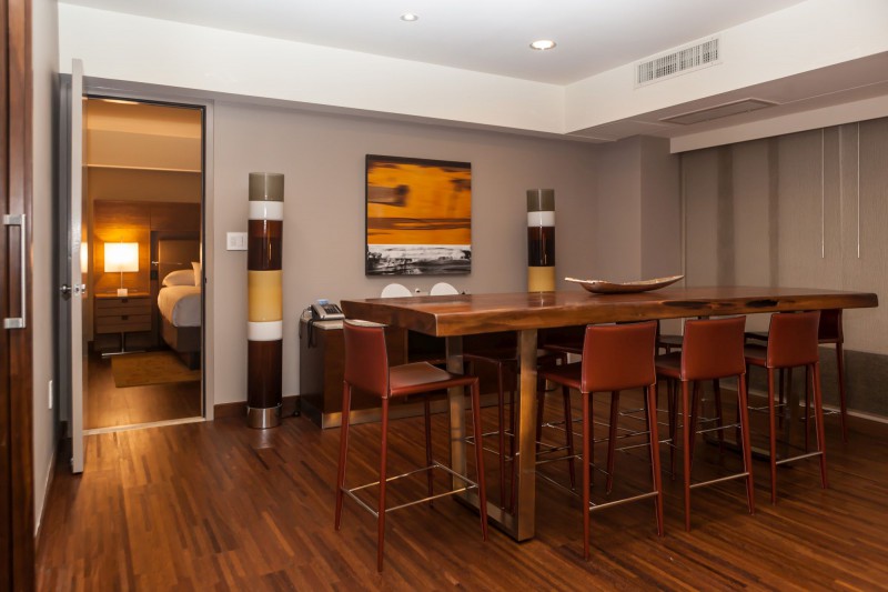 Hospitality Suite Dinning Area and connected Bedroom