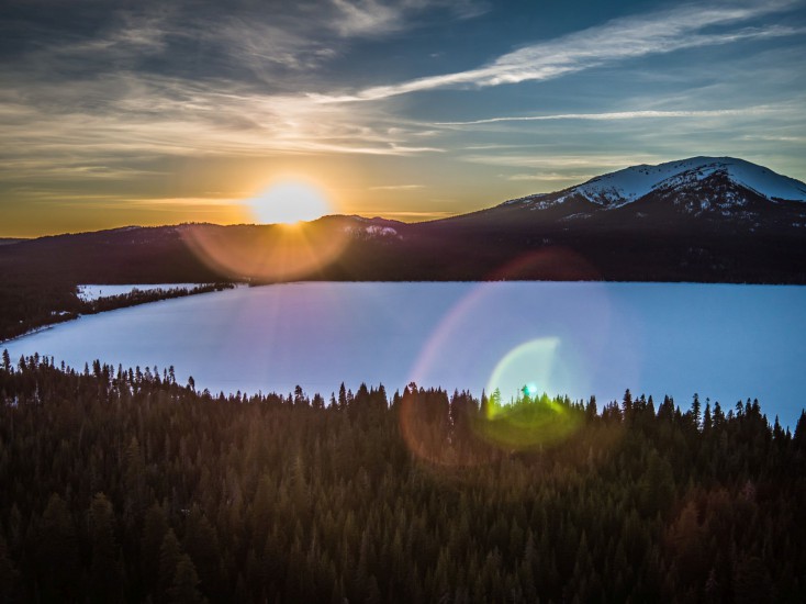 Sunset at Diamond Lake