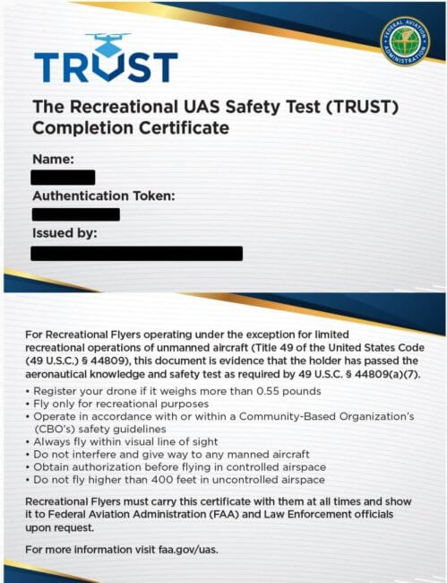 Take the Recreational UAS Safety Test (TRUST)